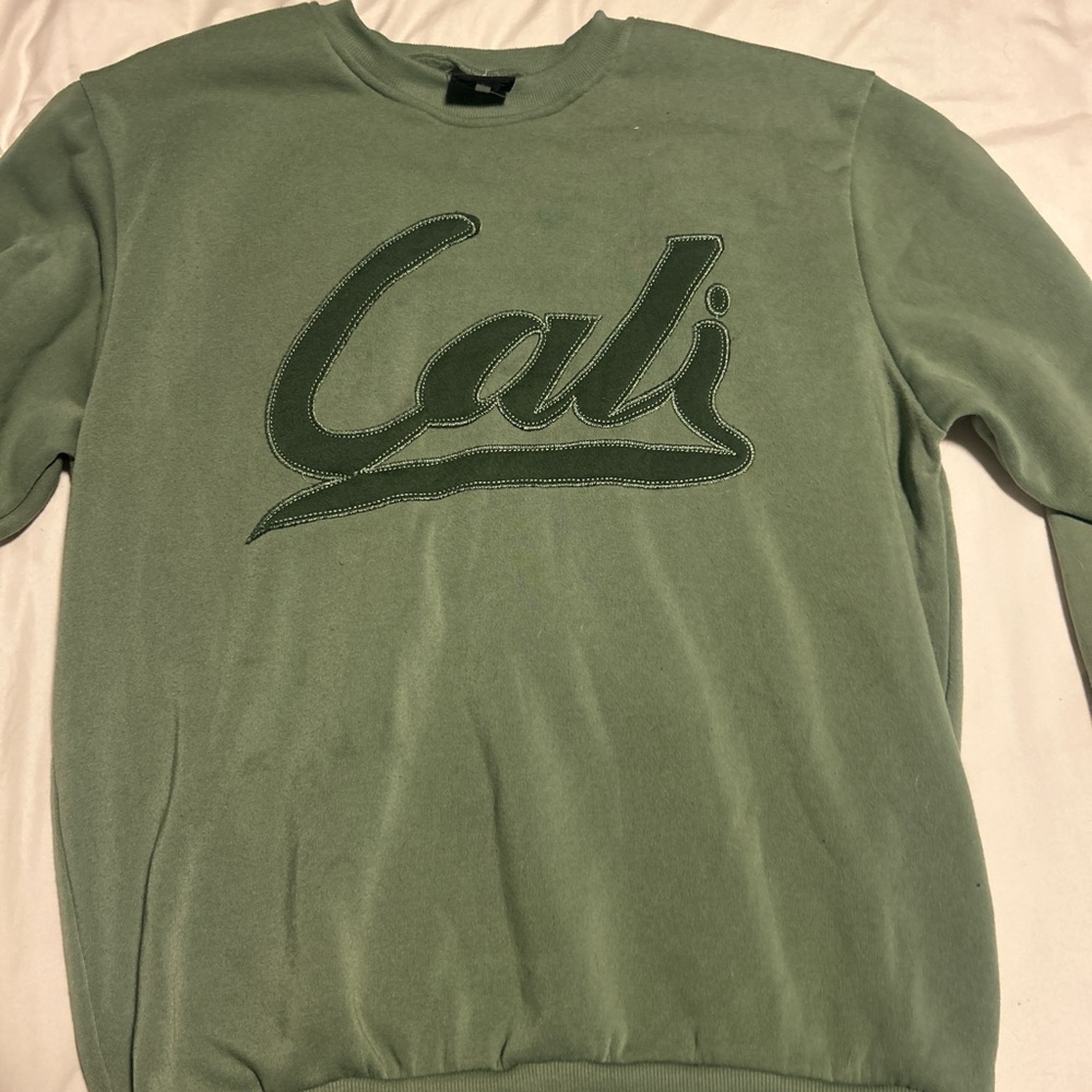 Original Deluxe Green Crewneck Sweater Cali Design